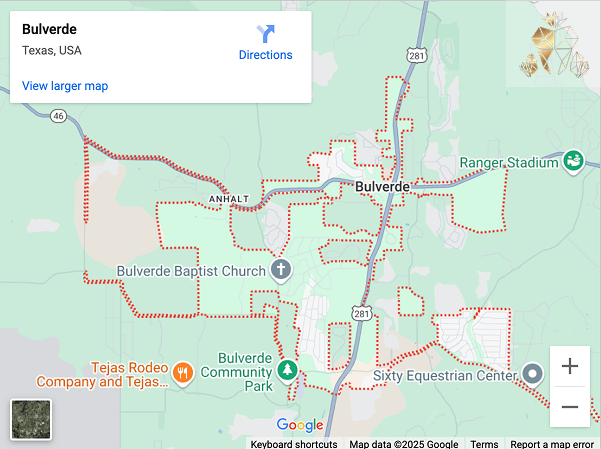 Dentist near Bulverde map image