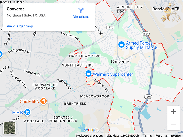 Dentist near Converse map image