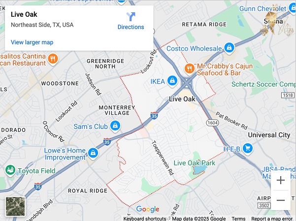 Dentist near Live Oak map image