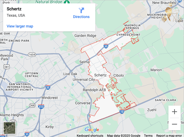 Dentist near Schertz map image