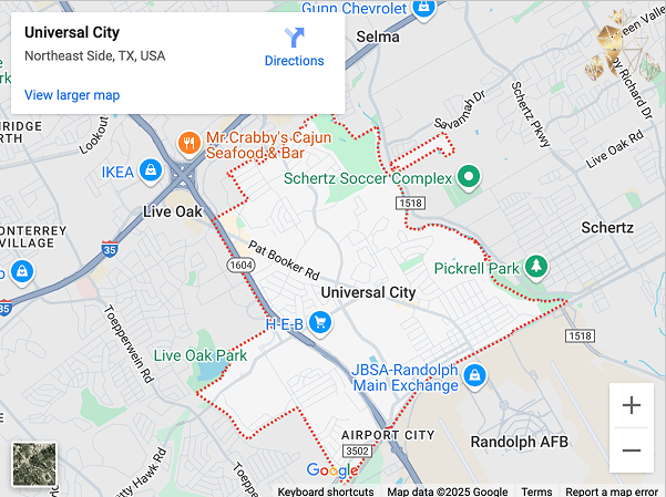 Dentist near Universal City map image