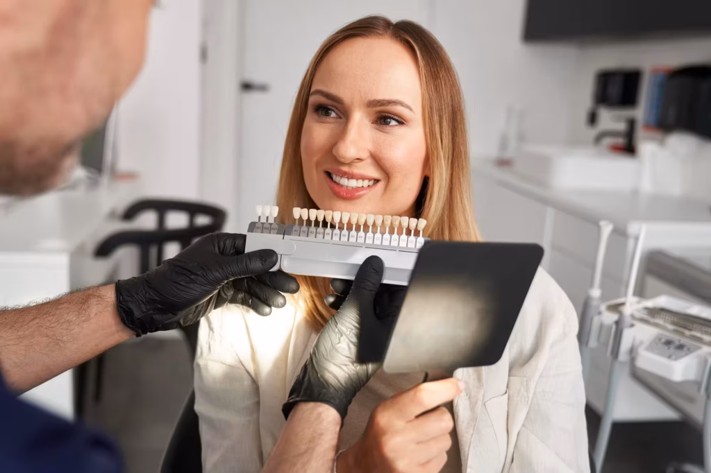 cosmetic dentistry in San Antonio with dentist improving patient smile using professional dental care