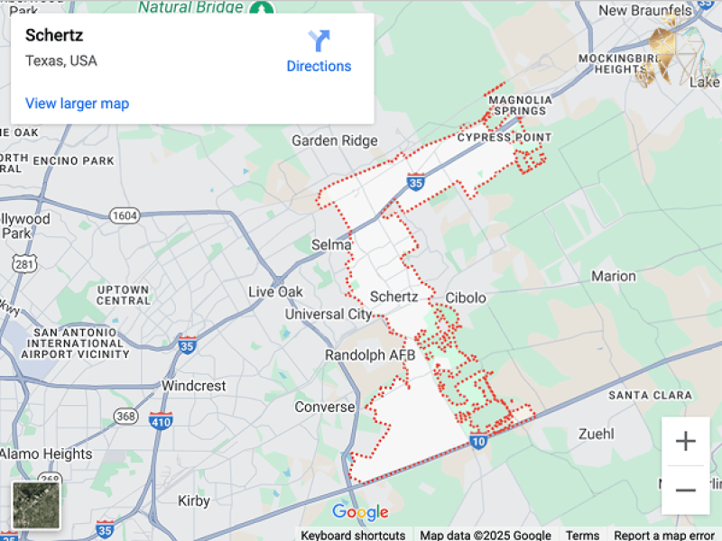 Dentist near Schertz map image